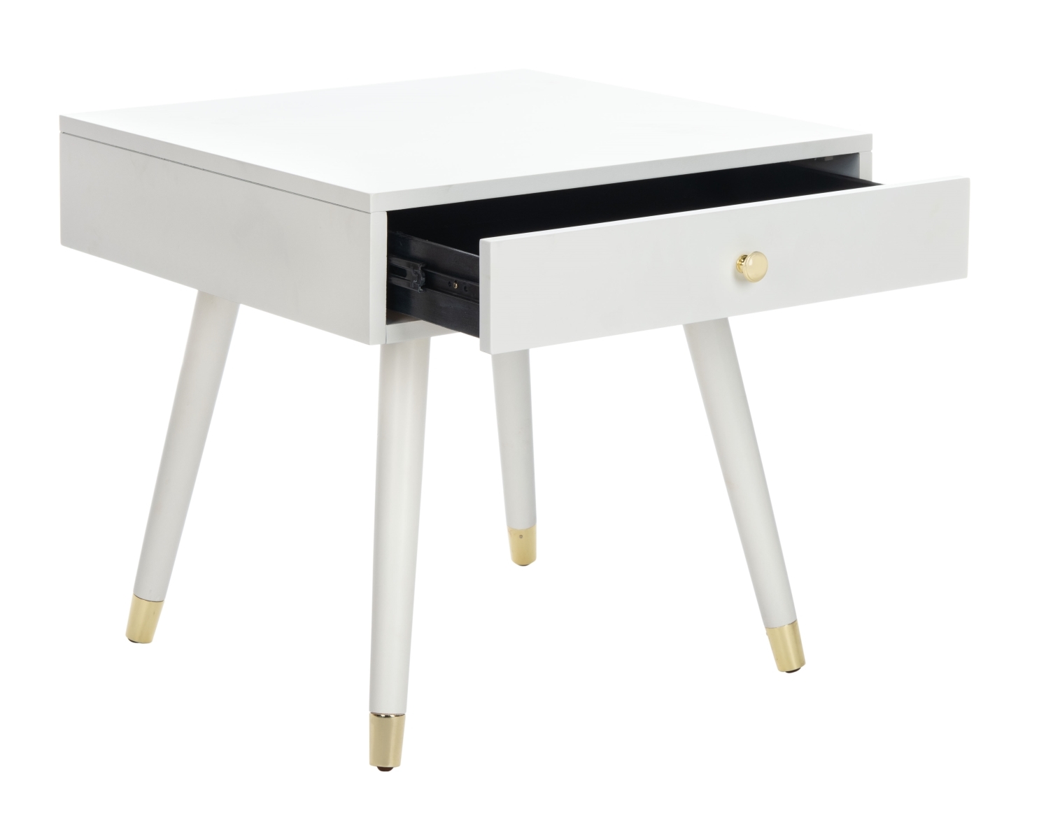 Levinson Gold Cap End Table - White / Gold - Safavieh - Image 6