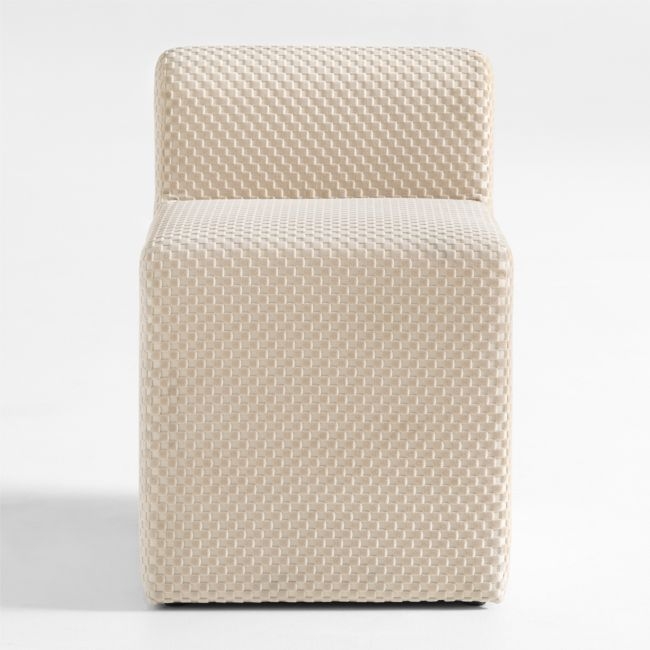 Wellie Stone Tan Slipcovered Vanity Kids Chair - Image 0