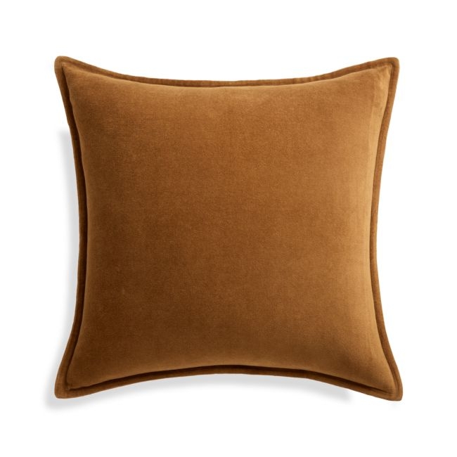 Brenner Velvet Cognac Pillow Cover 20" - Image 0