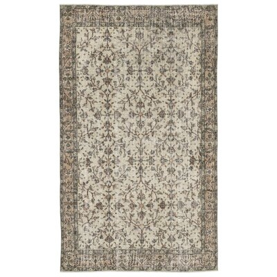 One-of-a-Kind Hand-Knotted 1960s Natural 5'5" x 9'3" Area Rug - Image 0