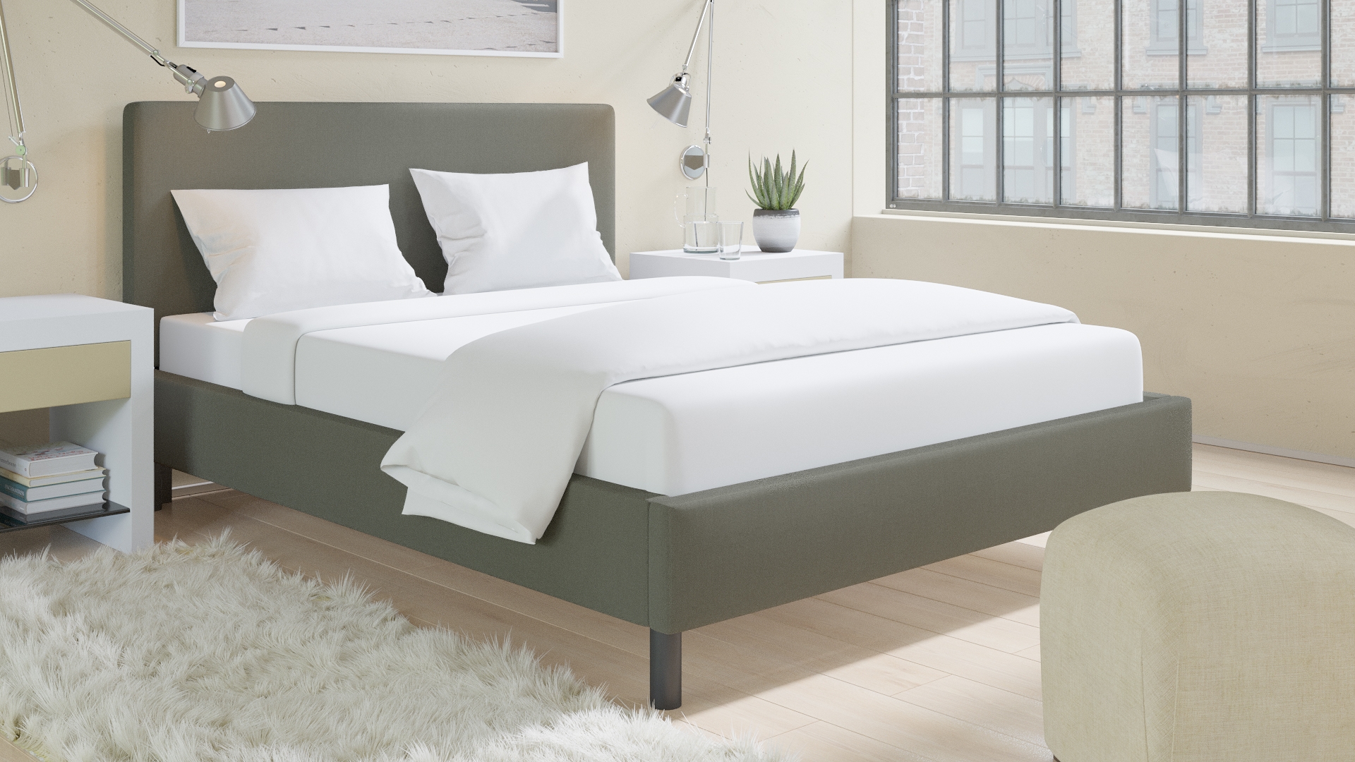 Tailored Platform Bed, Putty Everyday Linen, Queen - Image 2