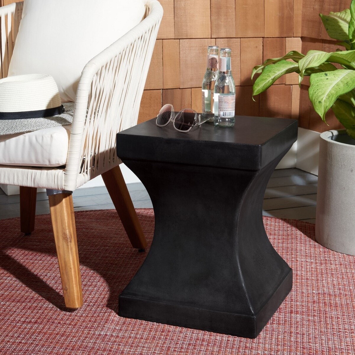 Curby In/Outdoor Accent Stool - Black - Safavieh - Image 7