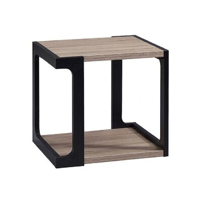 Floor Shelf Base End Table In Dark Taupe And Black Finish - Image 0