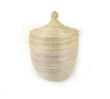 Tilda Two-Tone Woven Basket, Natural - Large - Image 2
