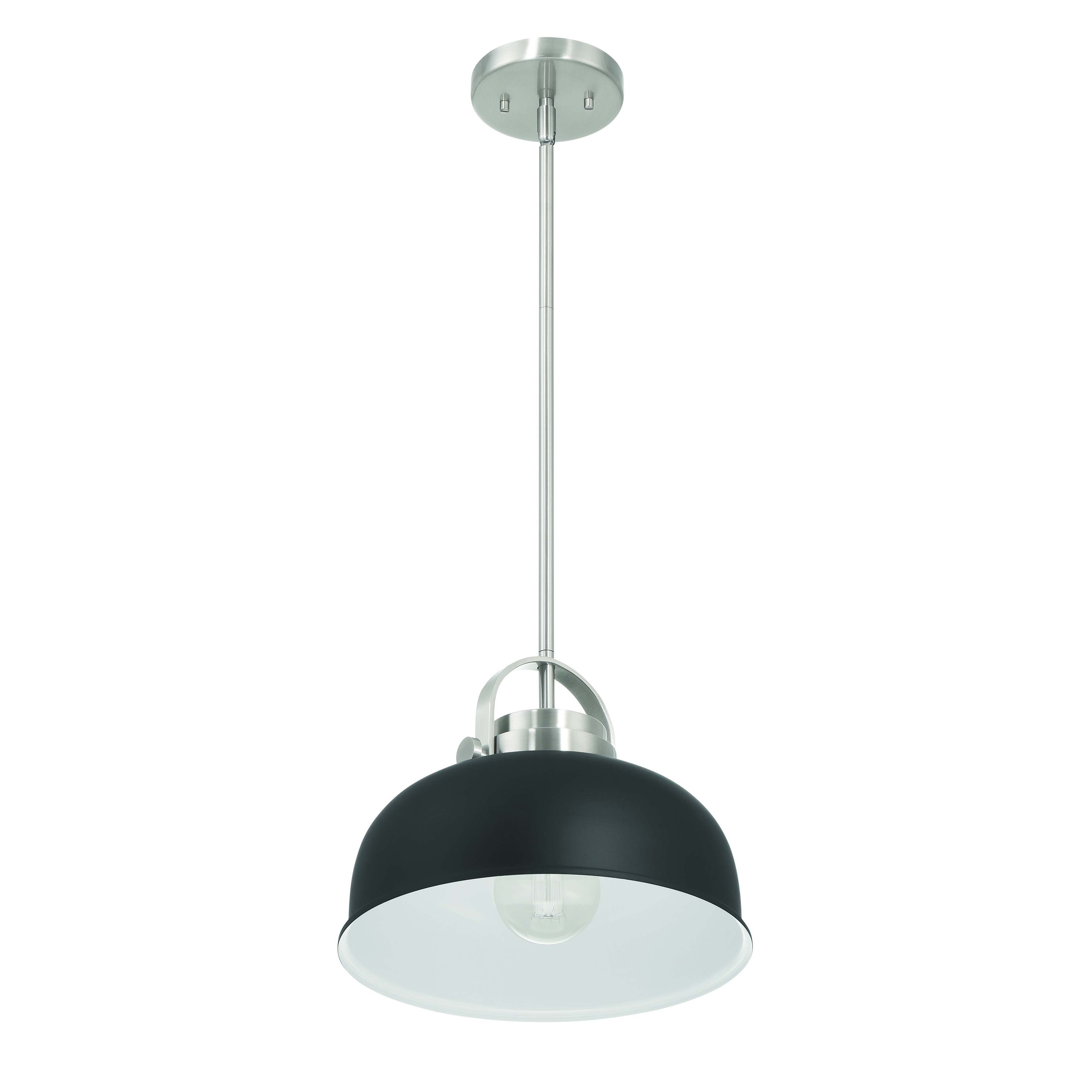 Arte - Industrial Metal 2-Tone Ceiling Light, Black and Nickel - Image 0