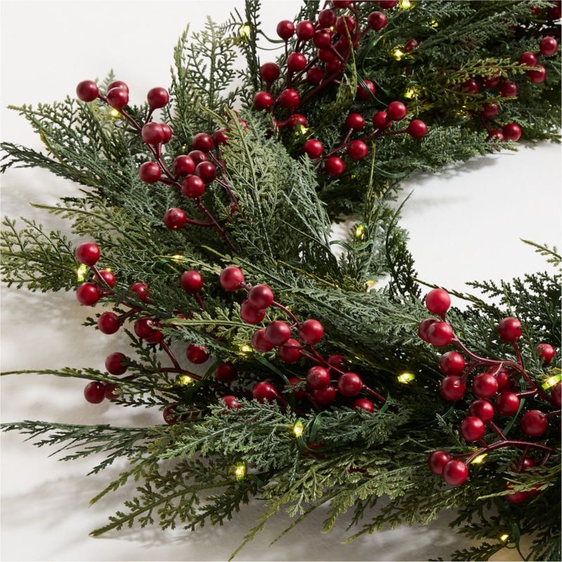Faux Pre-Lit Hemlock & Berry Garland 6' - Image 11