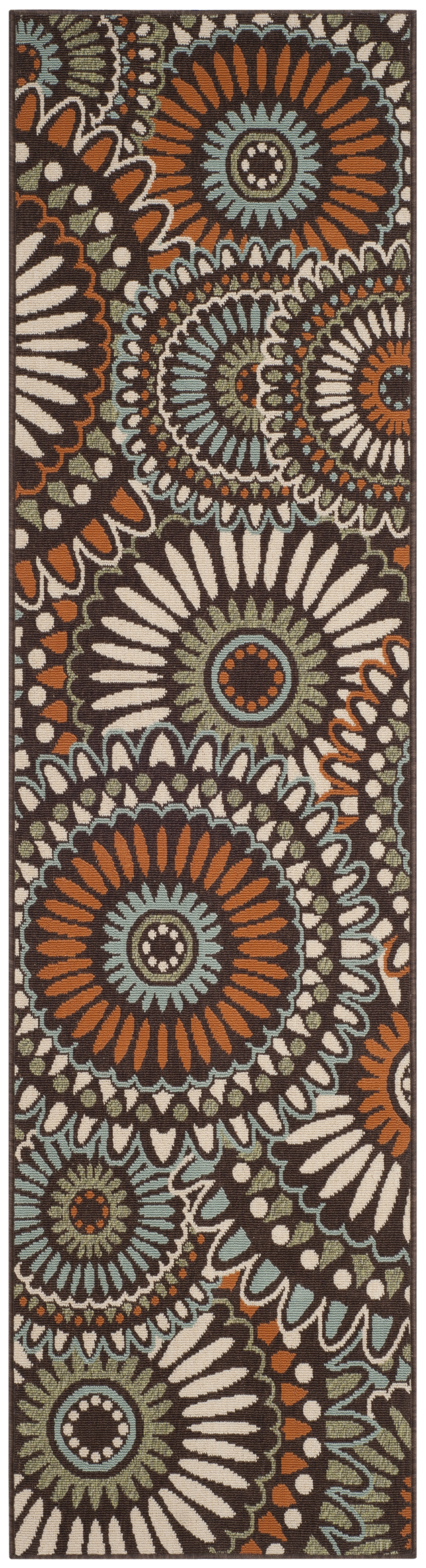 Arlo Home Indoor/Outdoor Woven Area Rug, VER091-0725, Chocolate/Terracotta,  2' 3" X 8' - Image 0