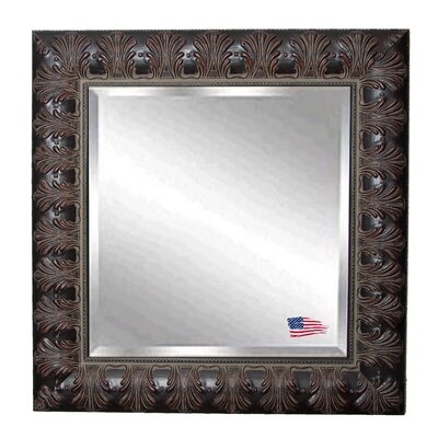Acton Traditional Mahogany Wood Feathered Wall Accent Mirror - Image 0