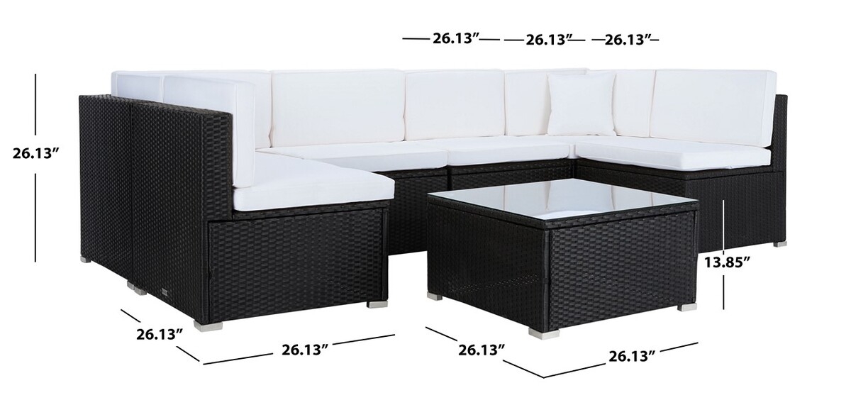 Diona Living Set - Black/Beige - Safavieh - Image 7