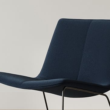 Slope Lounge Chair, Poly, Performance Velvet, Ink Blue, Charcoal - Image 2