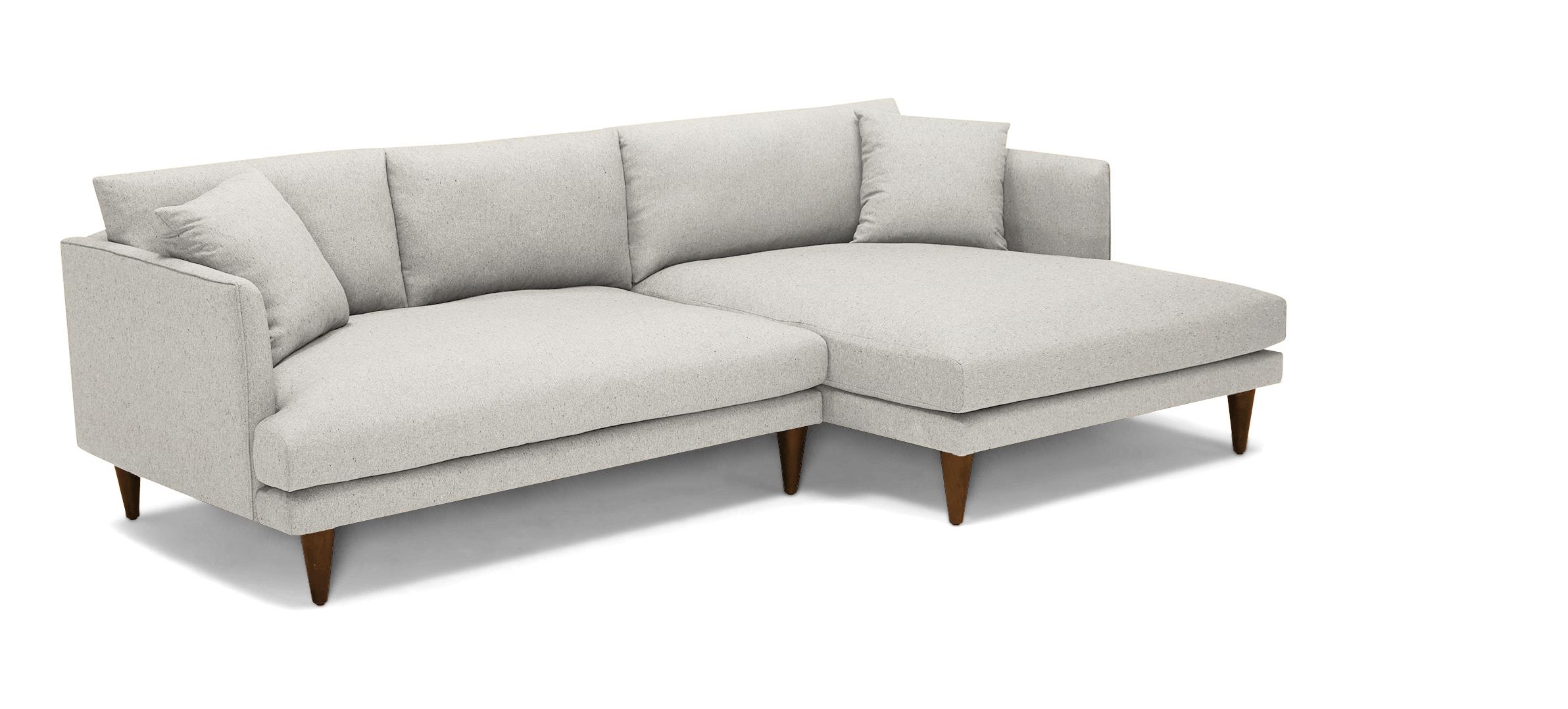 Gray Lewis Mid Century Modern Sectional - Bloke Cotton - Mocha - Right - Cone - Image 1