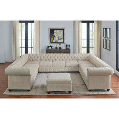 Winchelsea 132.75" Symmetrical Sectional with Ottoman - Image 0
