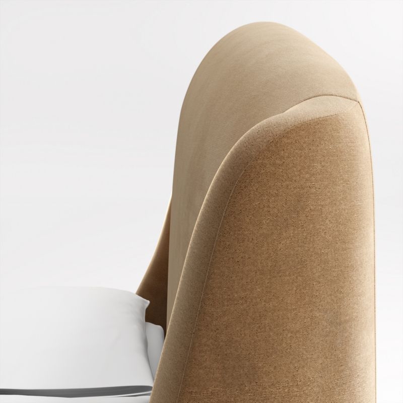 Lafayette 56" Camel Brown Upholstered King Headboard with Storage Bed Base - Image 1
