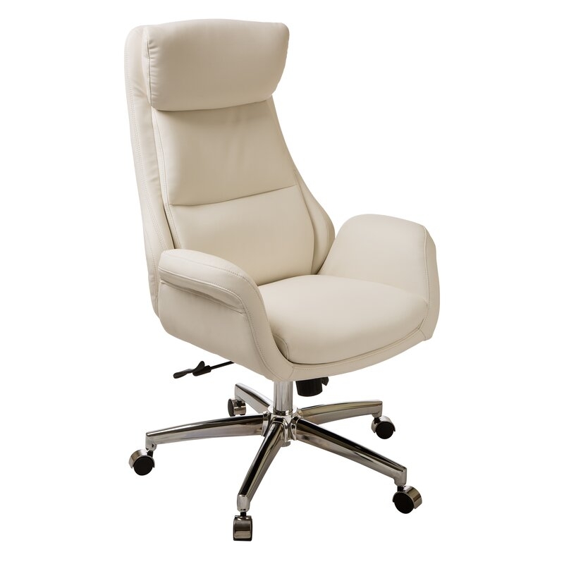 Harkness Ergonomic Faux Leather Executive Chair, Cream - Image 3