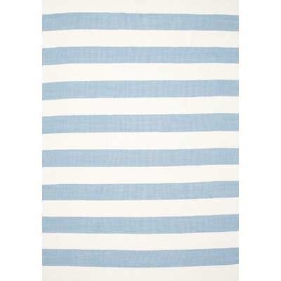 Striped Blue/White Area Rug - Image 0
