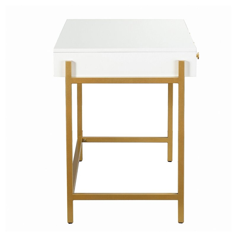 Falgout Desk, Gold & White - Image 7
