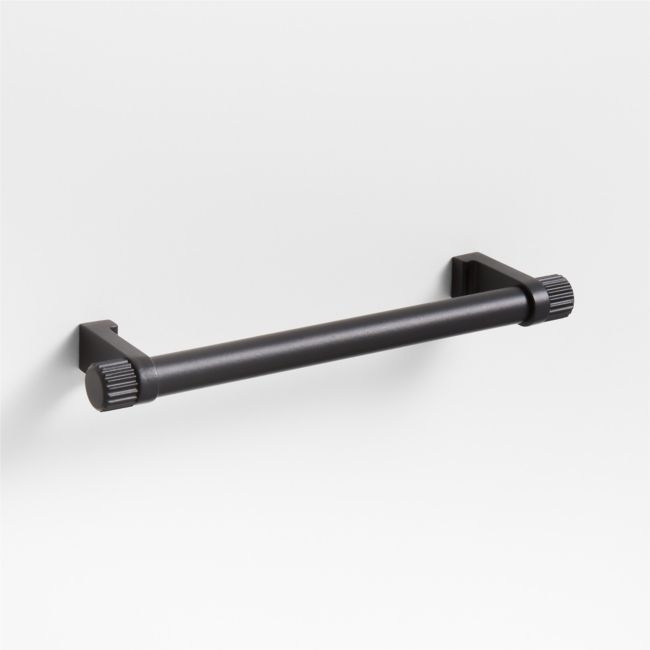 Modern 5" Fluted Matte Black Cabinet Drawer Bar Pull - Image 0