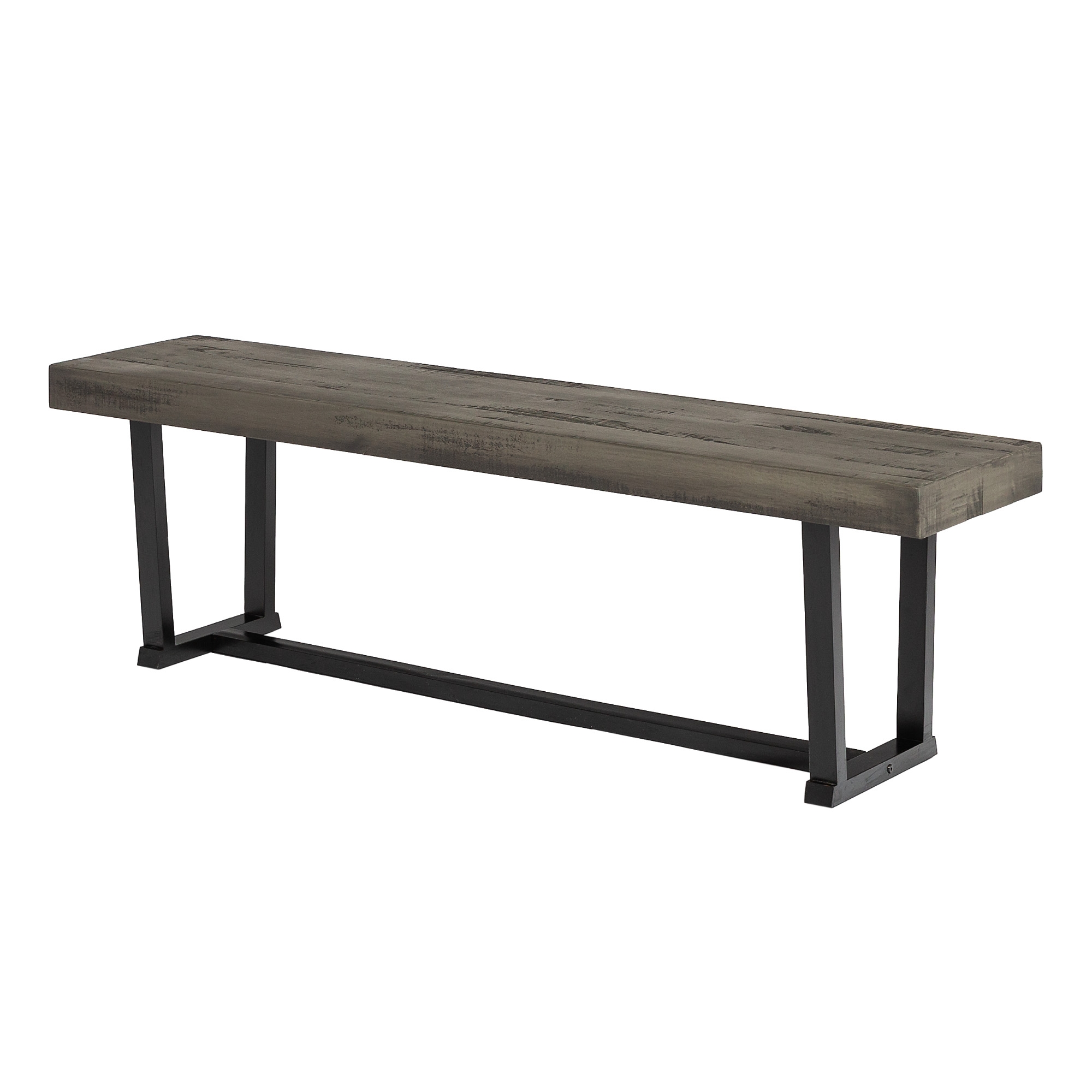 60" Solid Wood Dining Bench - Grey  - Image 2