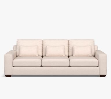 Big Sur Square Arm Upholstered Deep Seat Grand Sofa 105", Down Blend Wrapped Cushions, Sunbrella(R) Performance Chenille Salt - Image 4