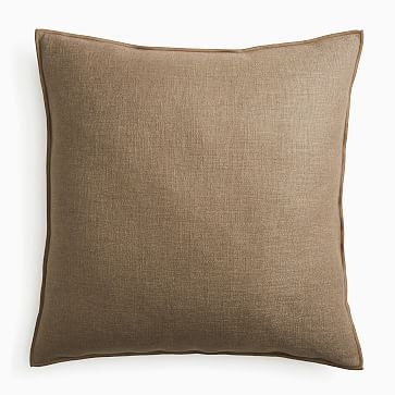 Classic Linen Pillow Cover, 24"x24", Mocha, Set of 2 - Image 0
