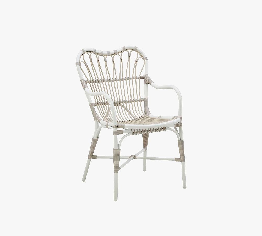 Margret Metal Dining Armchair, Dove White - Image 0
