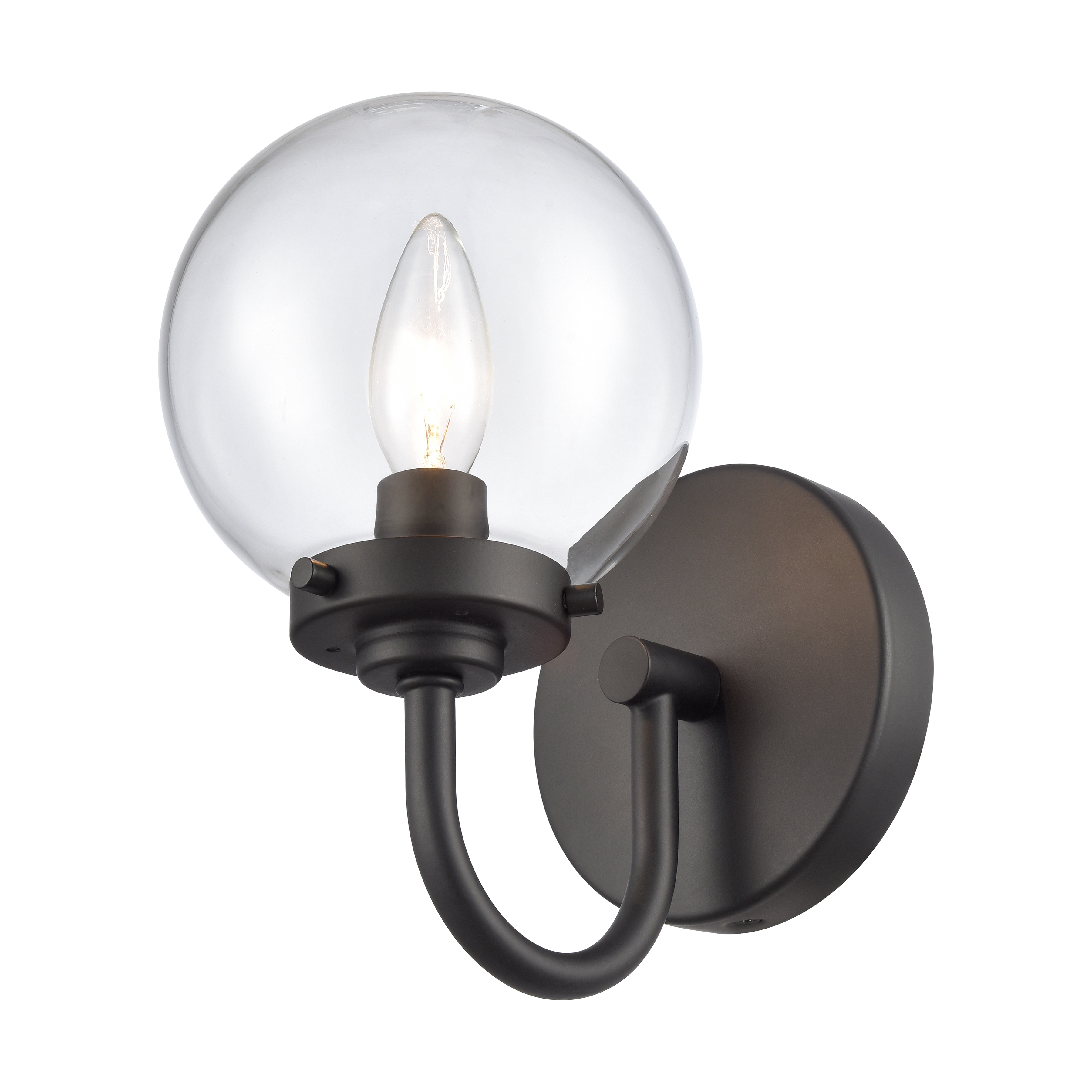 Fairbanks 8.5'' High 1-Light Sconce - Matte Black with Clear - Image 4