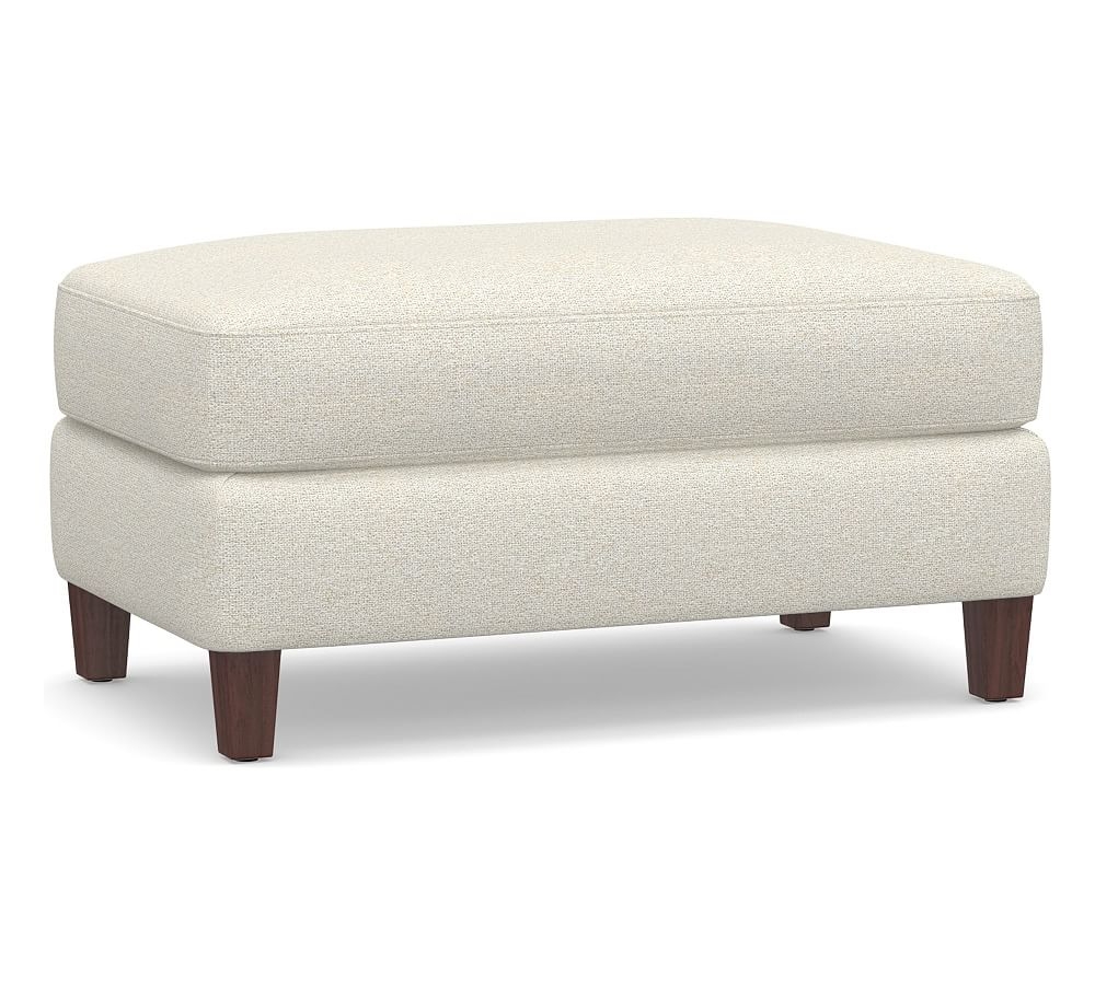 SoMa Ember Upholstered Ottoman, Polyester Wrapped Cushions, Performance Boucle Oatmeal - Image 0