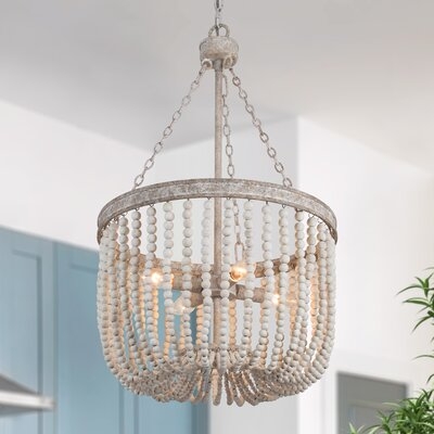 Wendy 4 - Light Unique Empire Chandelier with Wood Accents - Image 0