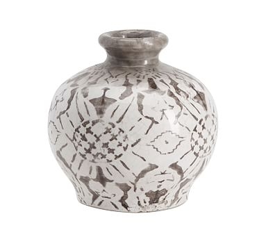 Collette Floral Vase, Gray, Bud - Image 0