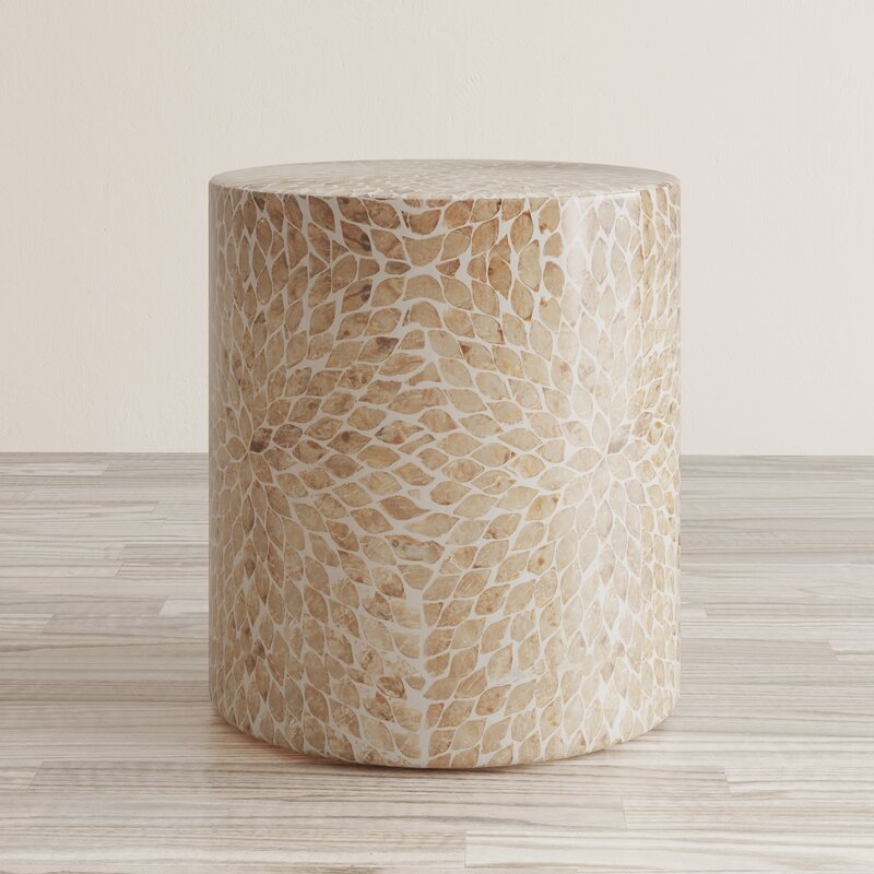 Drum End Table, Sand - Image 1