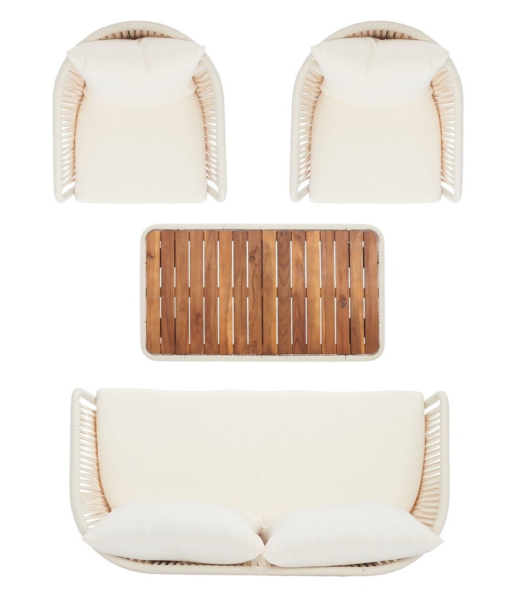 Ransin 4 Pc Living Set - Beige/Beige - Safavieh - Image 6