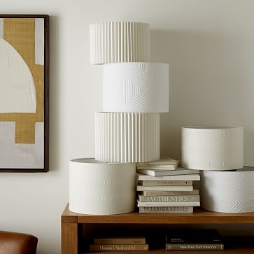 Drum Shade Table Lamp White Pleated (11") - Image 2
