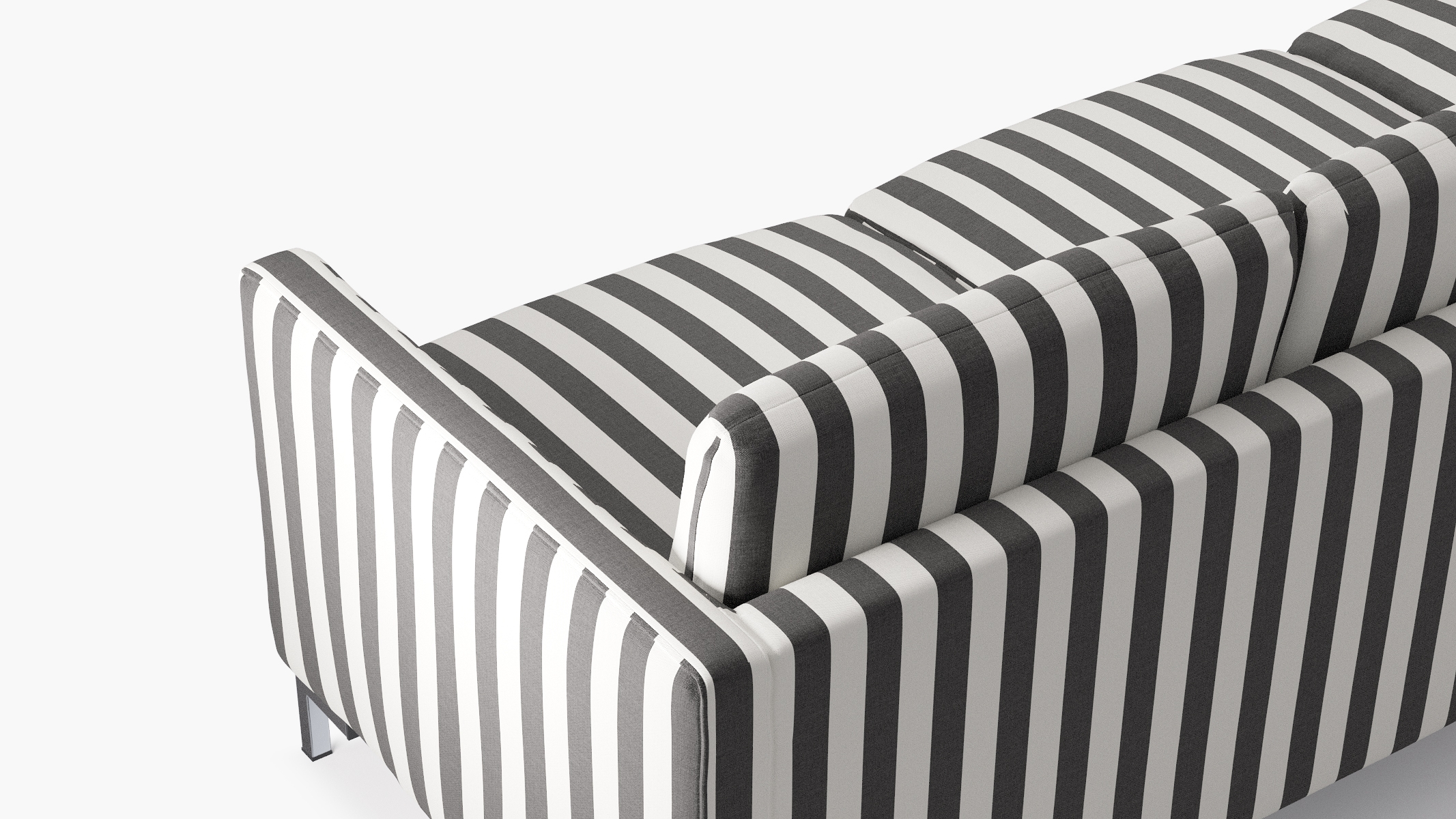 Modern Sofa, Ink Cabana Stripe, Chrome - Image 4