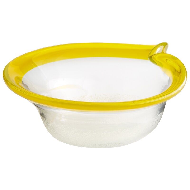 Cyan Design Saturna Glass Abstract Contemporary Decorative Bowl in Yellow/Clear - Image 0