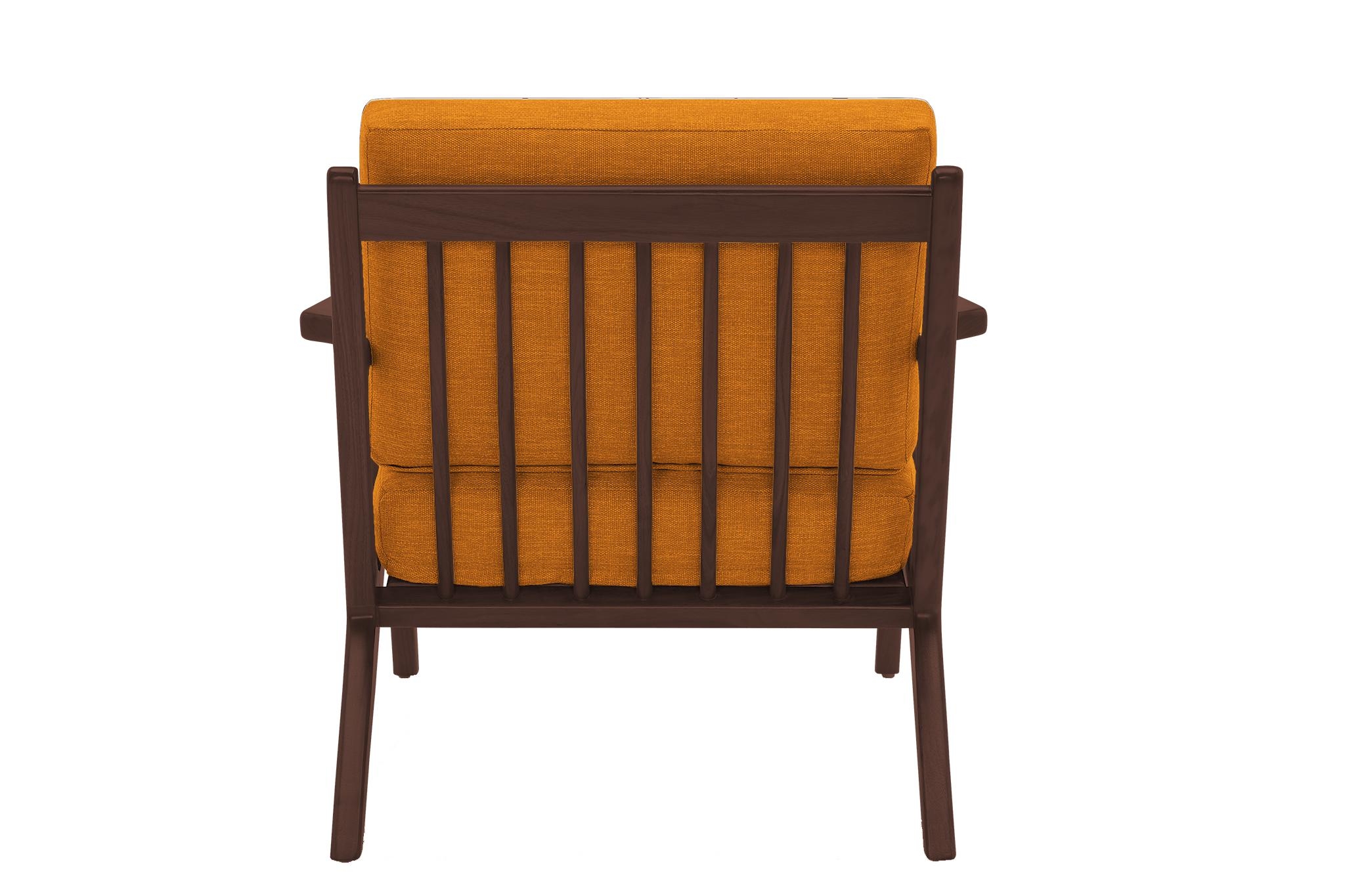 Yellow Soto Mid Century Modern Apartment Chair - Cordova Amber - Walnut - Image 4