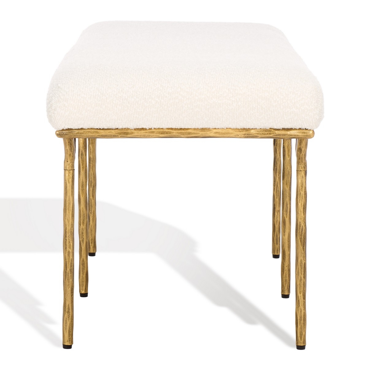 Marvin Boucle 48" Bench - Ivory / Brass - Image 6