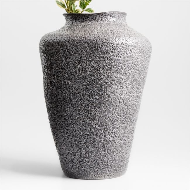 Poe Black Volcanic Glaze Vase 20" - Image 0