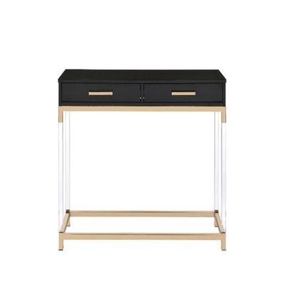 Adiel Console Table In Black And Gold Finish With 2 Storage Drawers For Living Room Or Hallway - Image 0