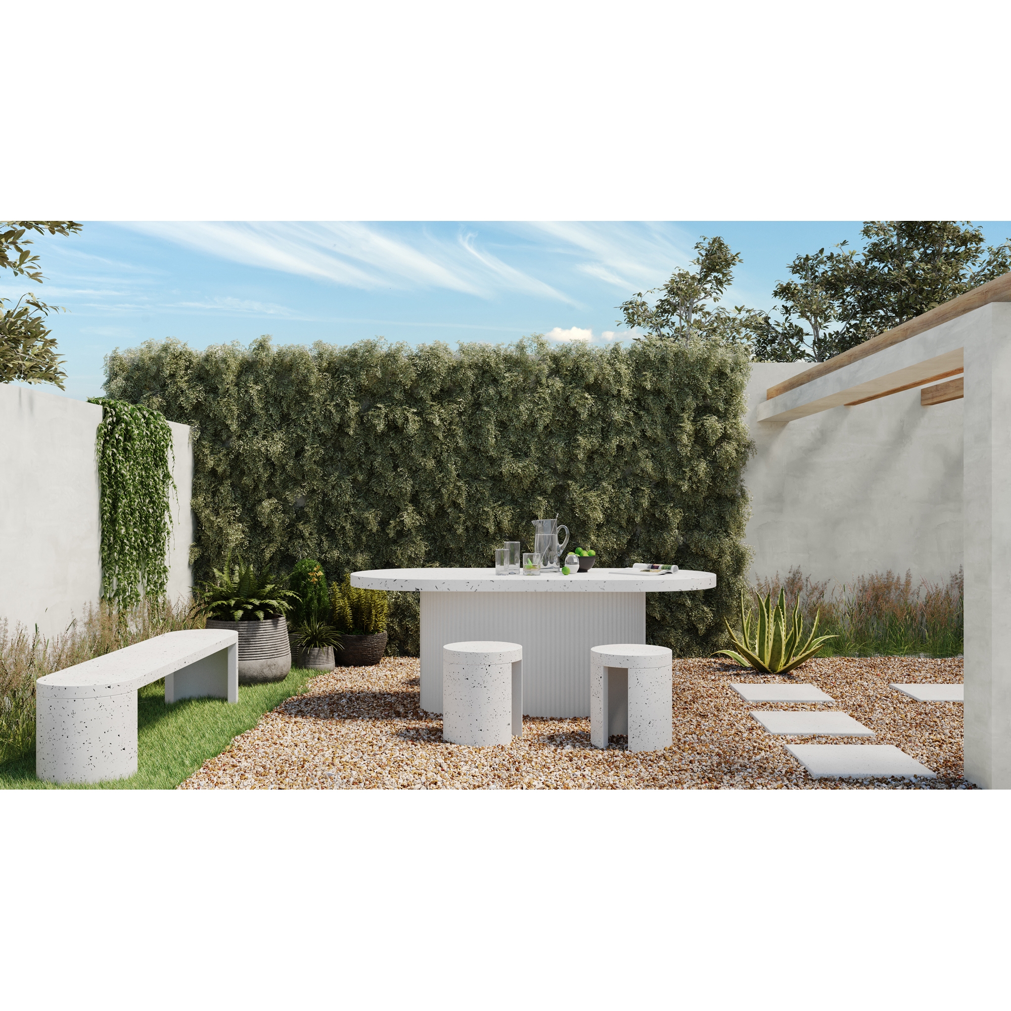 Lyon Outdoor Stool Light Grey - Image 6