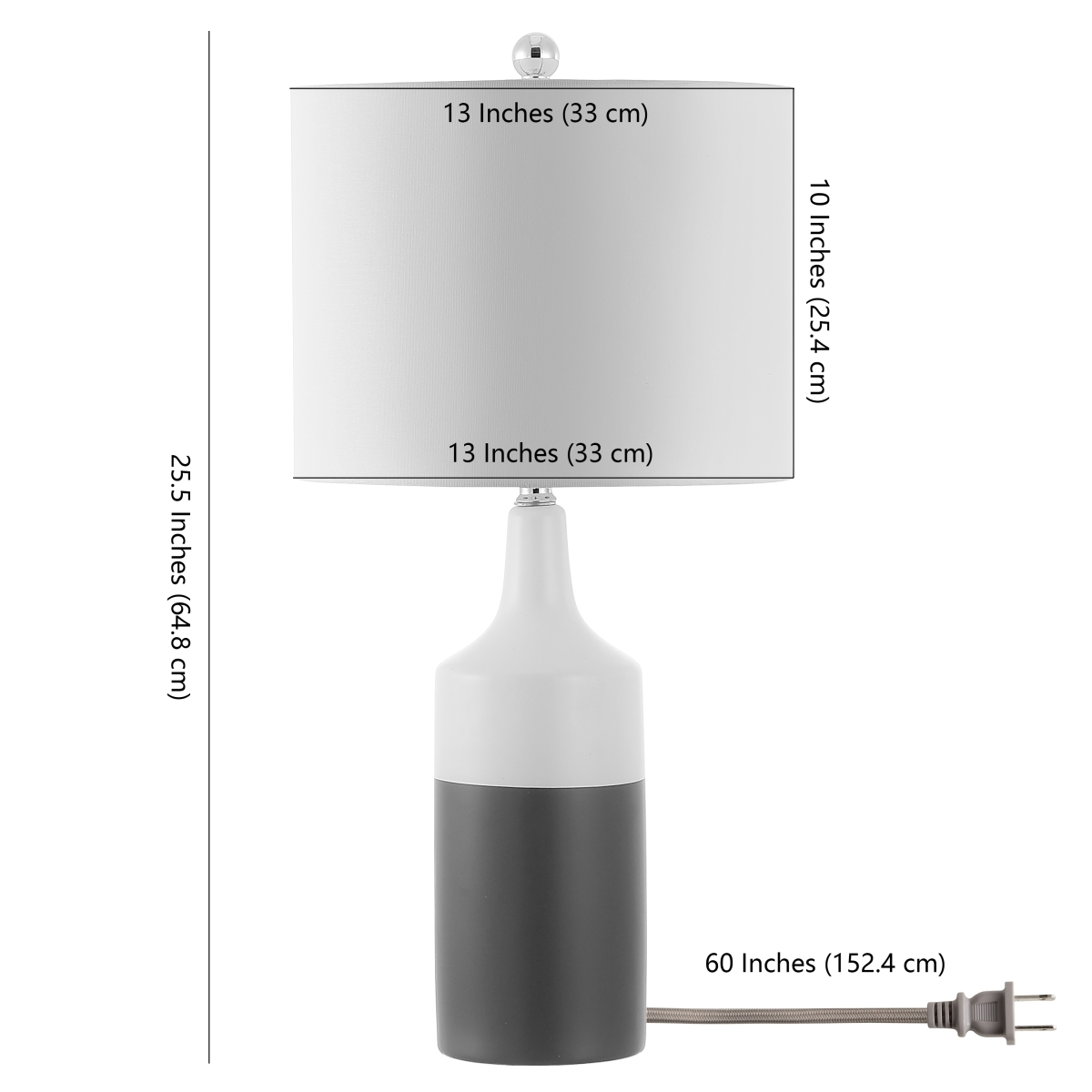 Enri 25.5" Table Lamp - Grey/White - Safavieh - Image 0