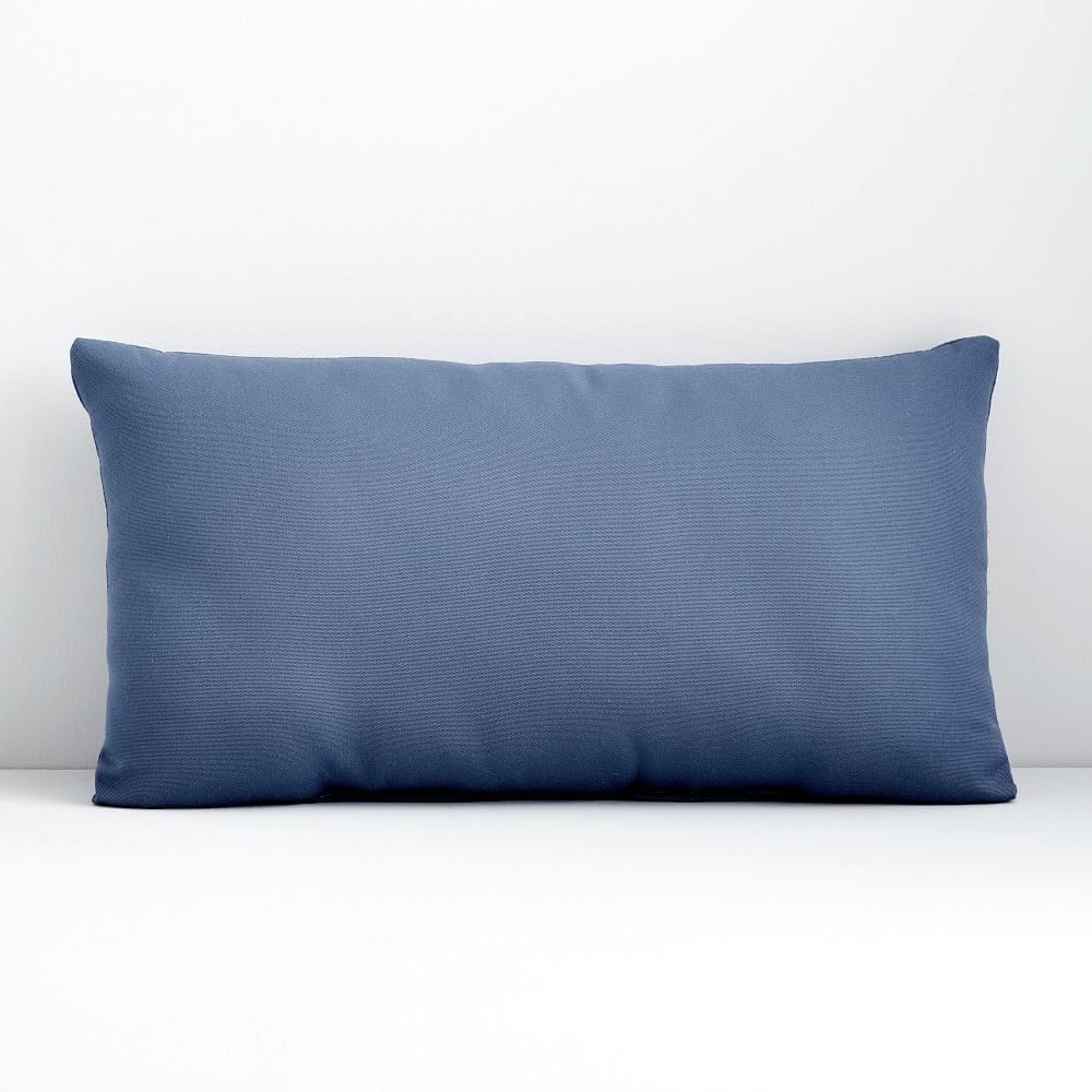 Sunbrella Indoor/Outdoor Canvas Pillow, 12"x21", Sapphire Blue - Image 0