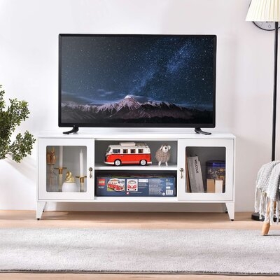 TV Cabinet Industrial Style With  2 Door Metal TV Stand For Living Room Entertainment Center  For Tvs Up To 55" - Image 0