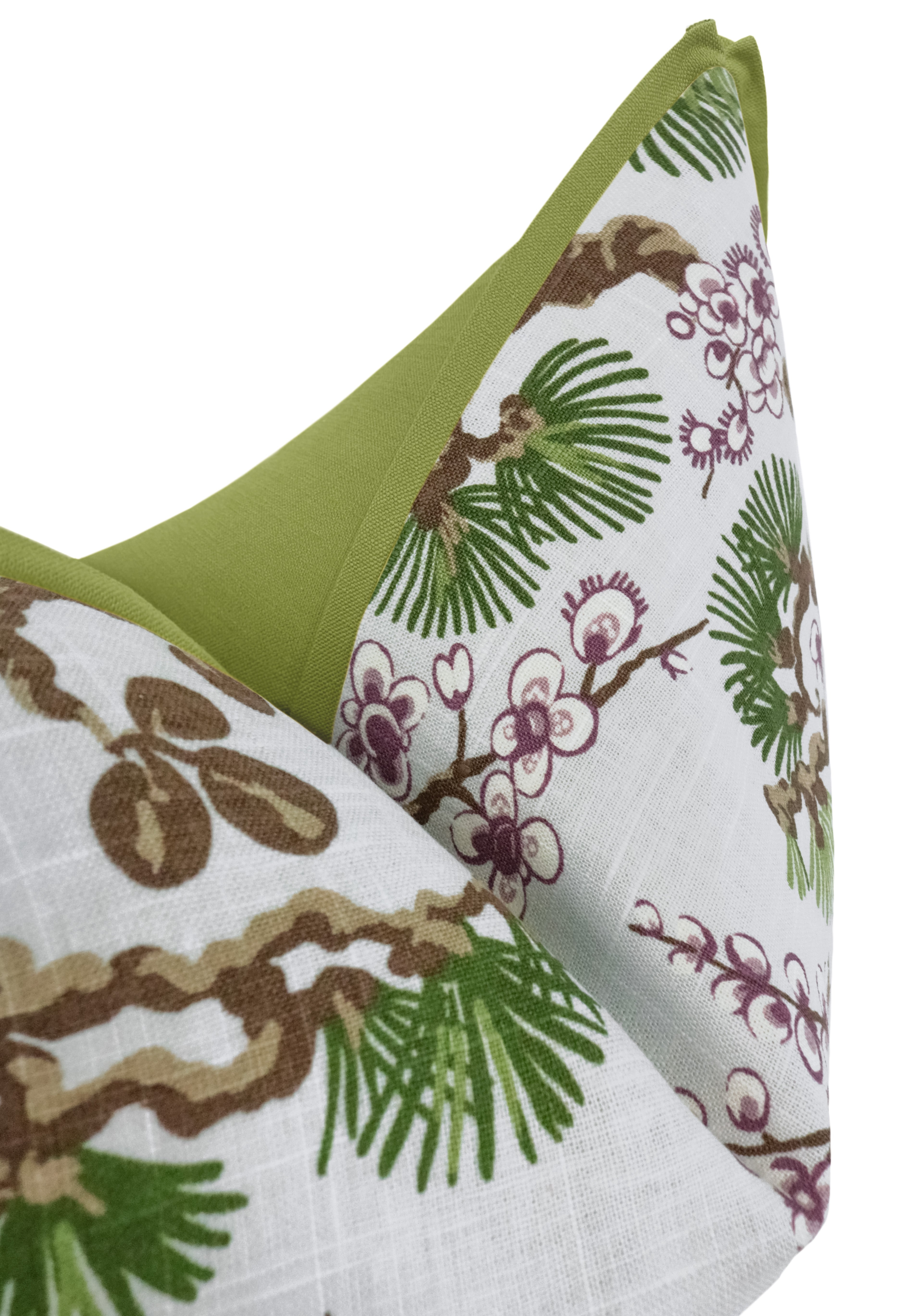 TRELLIS LINEN PRINT // FERN | LDC - SAMPLE 4" X 4" / BUTTERFLY FLANGE / Olive - Image 0