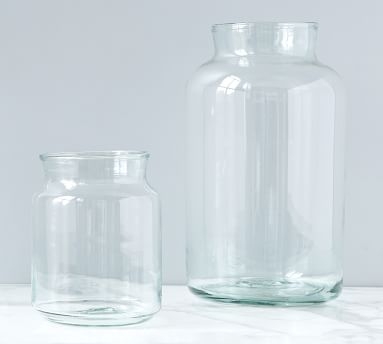 Recycled Glass Mason Jar Vase, Large - Image 1