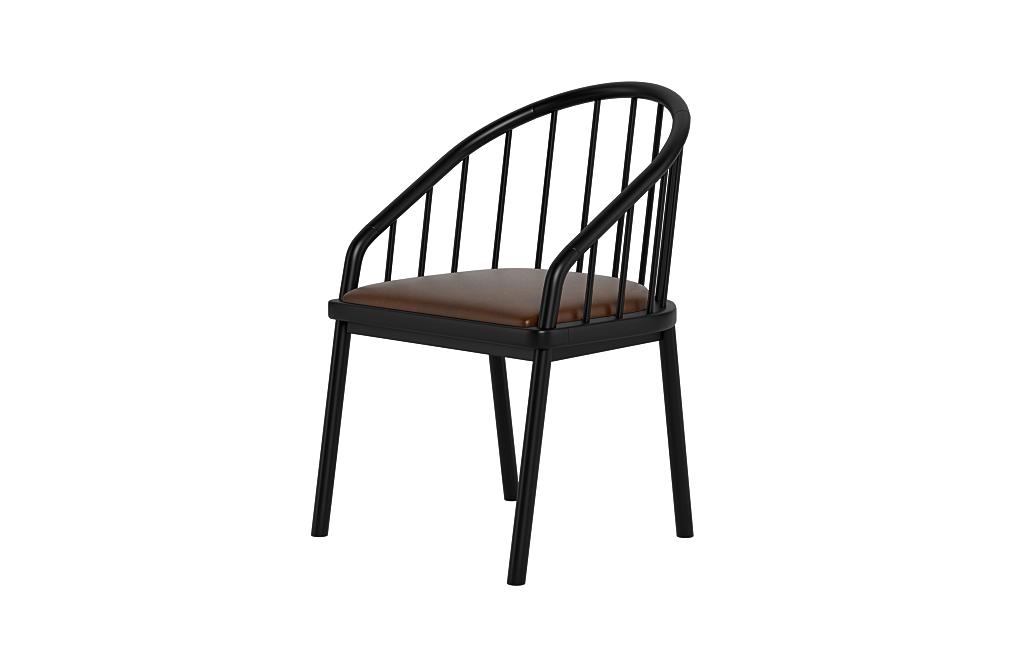 Alten Leather Wood Framed Upholstered Seat Chair - Image 2