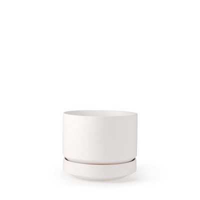 Revival Ceramics Round Two White Planter Pot, 8" - Image 3