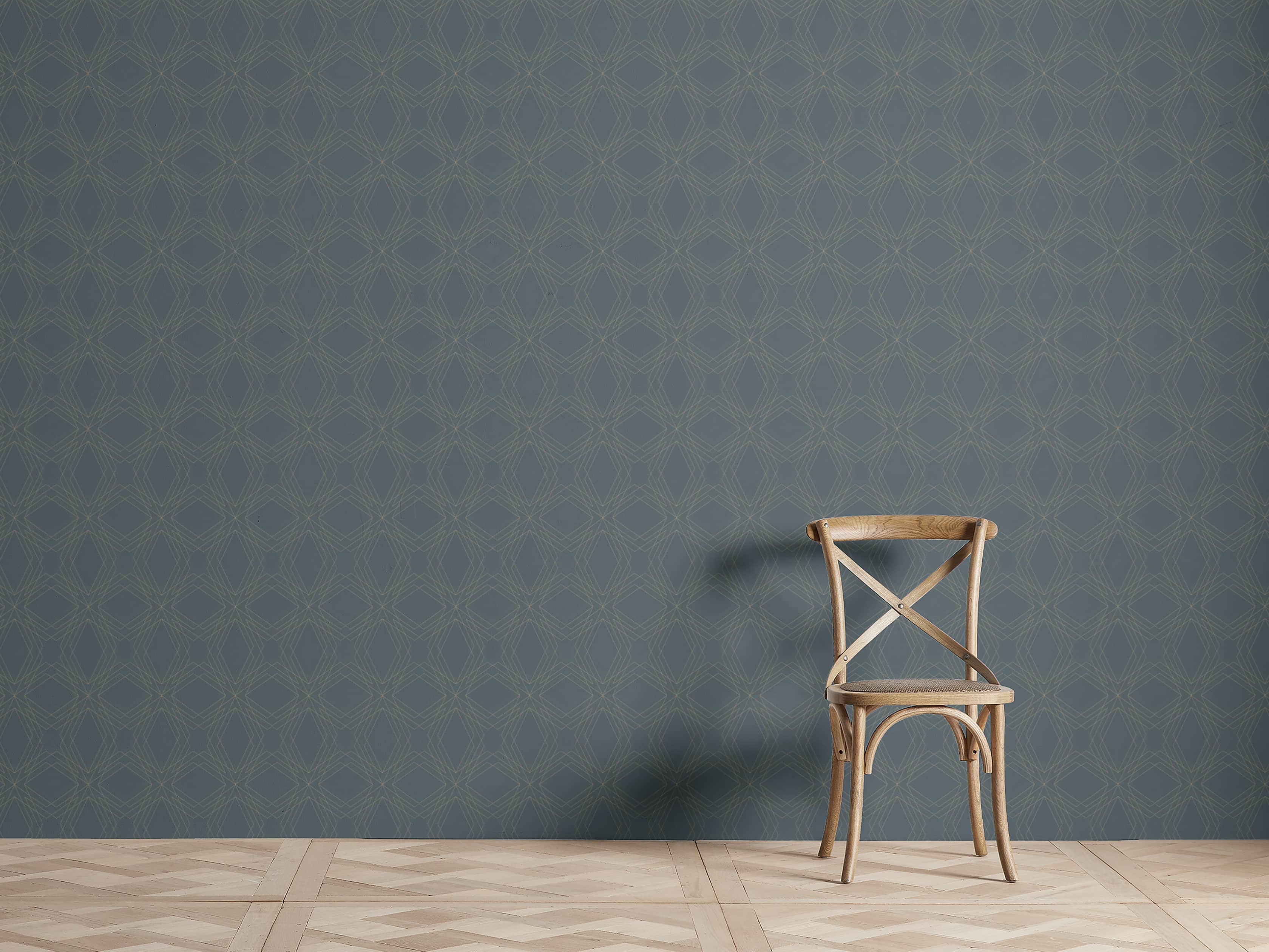 Formations Wallpaper in Blue  Charcoal - Image 0