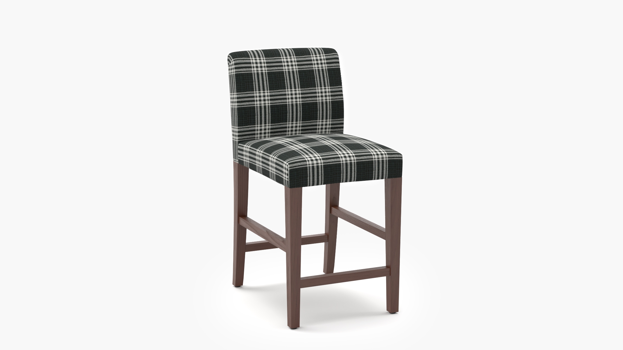 Signature Dining Counter Stool, Barnegat Plaid, Walnut Square Tapered Leg - Image 1