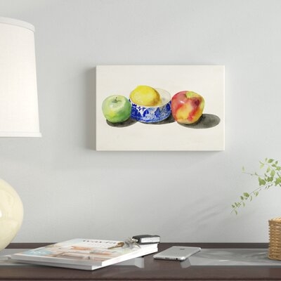 'Still Life with Apples and Lemon I' Painting on Canvas - Image 0
