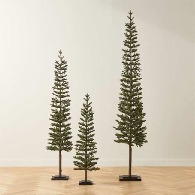 Faux Pencil Pine Christmas Trees, Set of 3 - Image 0